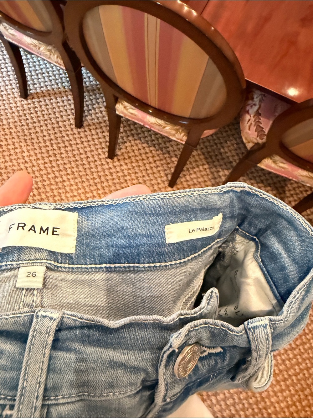 Frame Denim Wide-Leg Flare Jeans in Light Blue - Picture 3 of 3